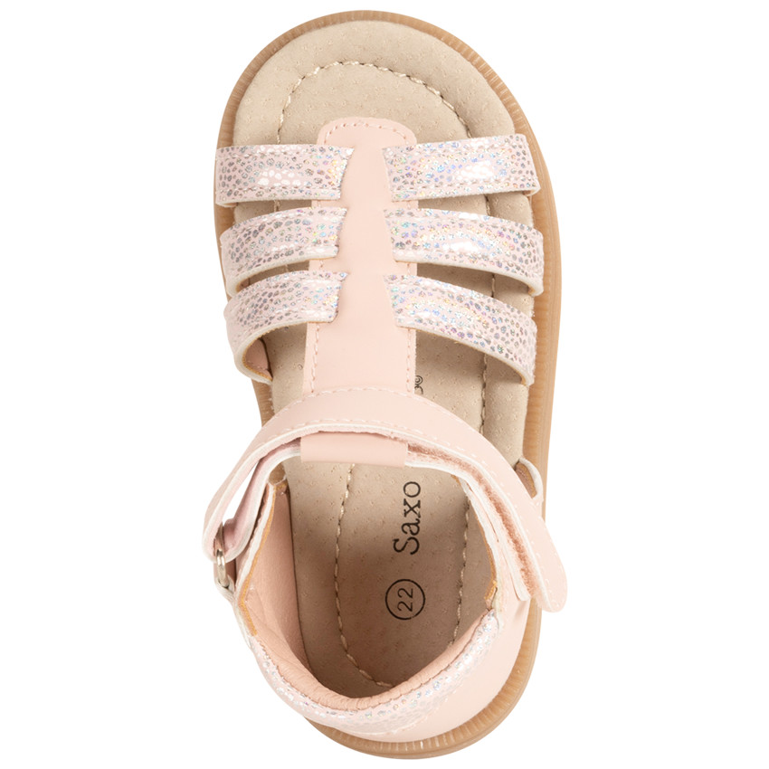 Sandales velcro à brides irisées fantaisie pour bébé fille 
