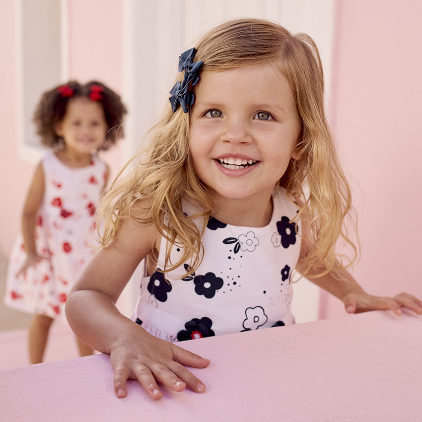 Robe sans manches imprimé fleurs pour bébé fille 