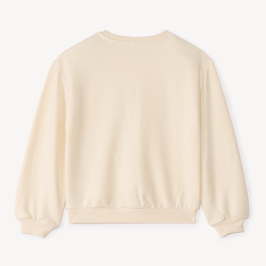 Sweat molleton oversize à motif effet pétales 3D pour fille 