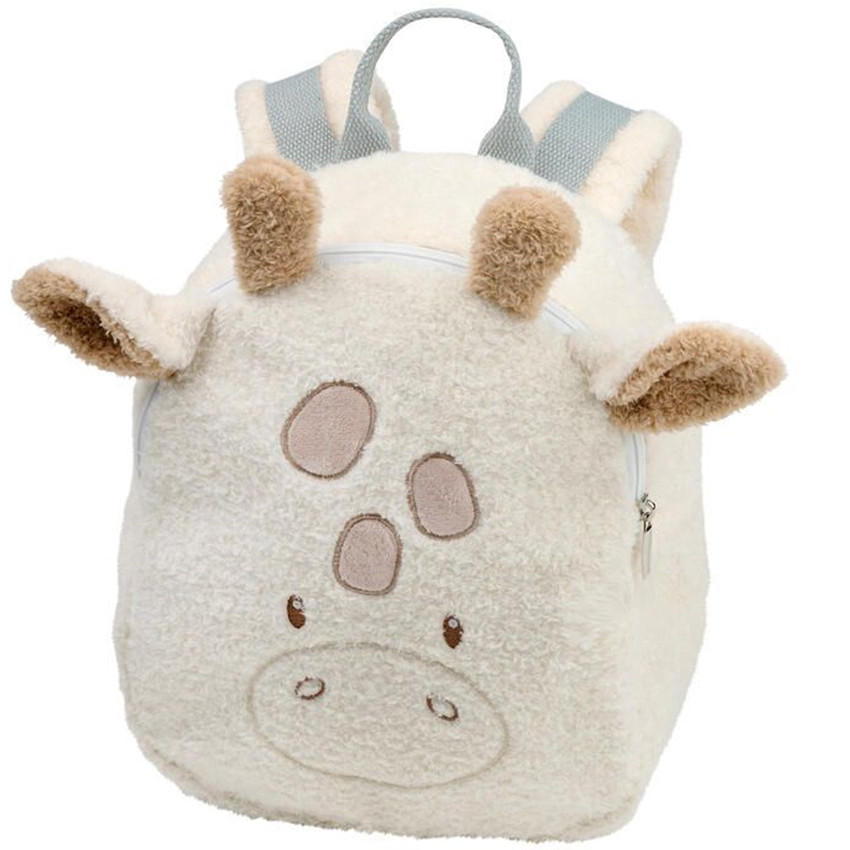Sac à dos - Girafe Teddy bouclette - écru