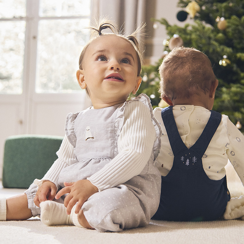 Ensemble t shirt manches longues salopette pour bebe fille Orchestra