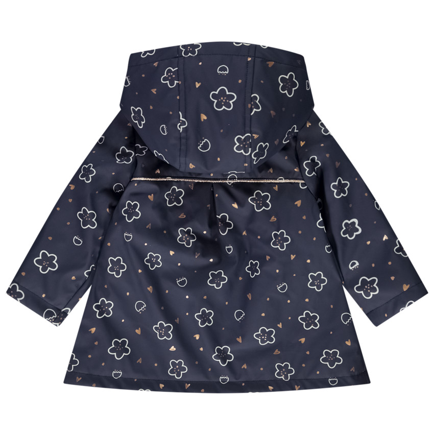 Parka gomme à capuche imprimé fantaisie pour bébé fille 