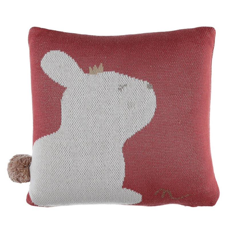 Coussin de décoration en tricot Lina & Joy en coton - 36 x 36 cm 