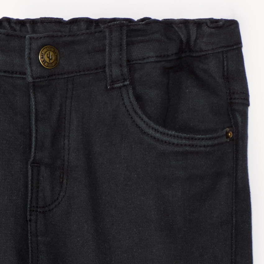 Jean uni à taille élastique pour bébé garçon 