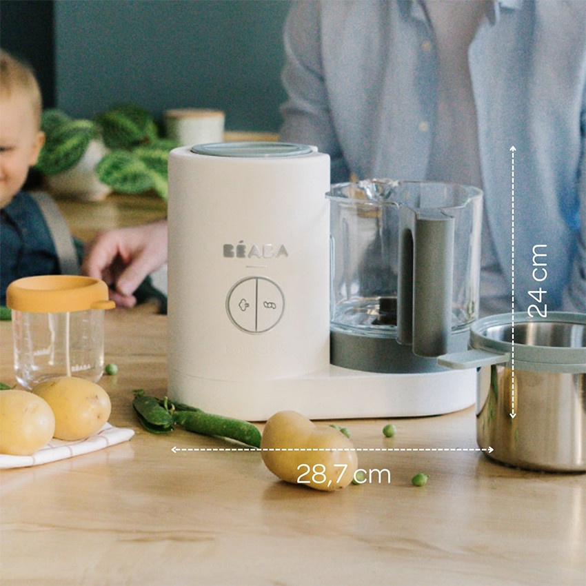 Babycook Néo robot cuiseur bébé 6 en 1 made in France gris/blanc 