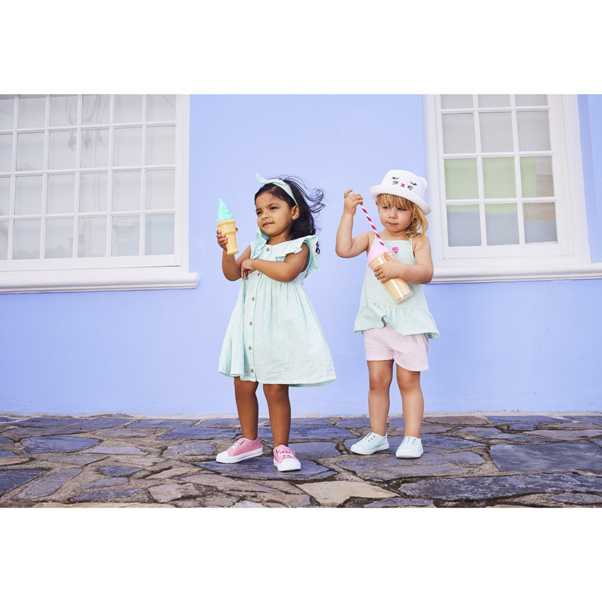 Ensemble 3 pièces robe + bloomer + bandeau à pois pour bébé fille 