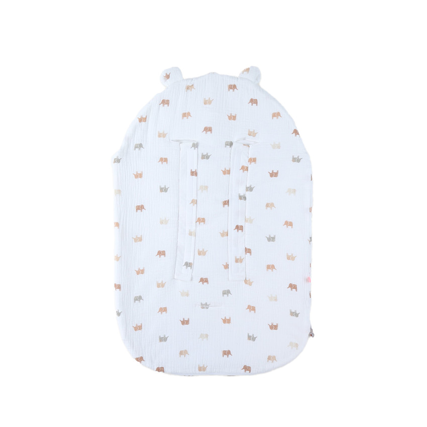 Nid d'ange en mousseline de coton imprimé éléphant TOG 1  