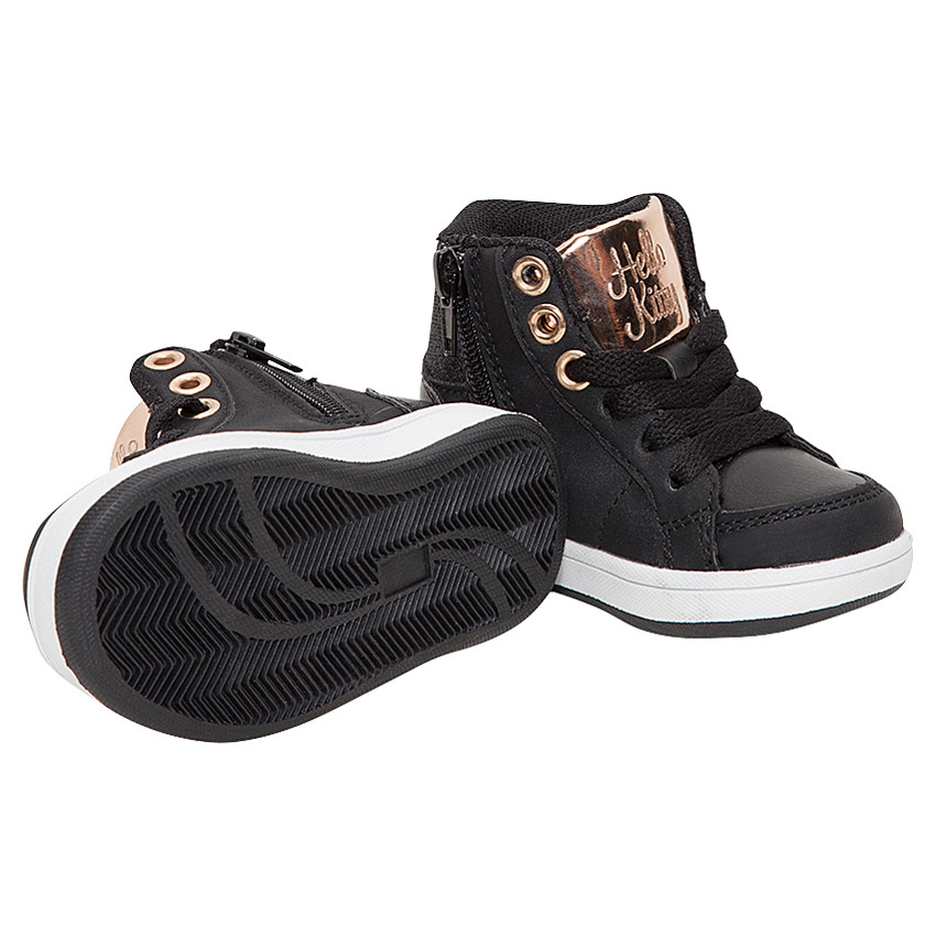 Baskets montantes noires et dorées Hello Kitty 