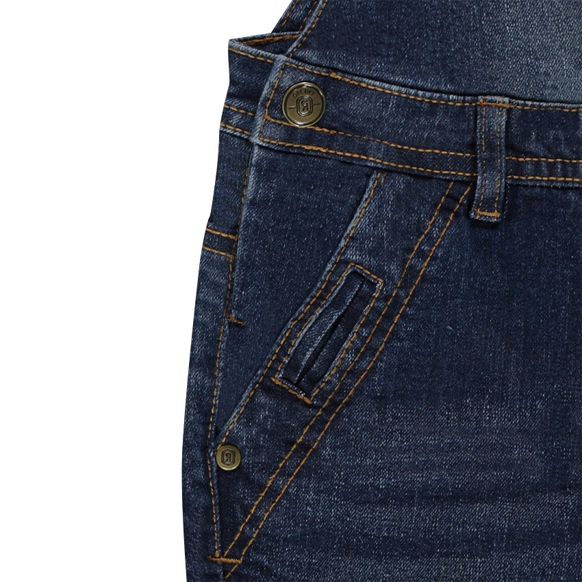 Salopette coupe skinny effet used avec badges 