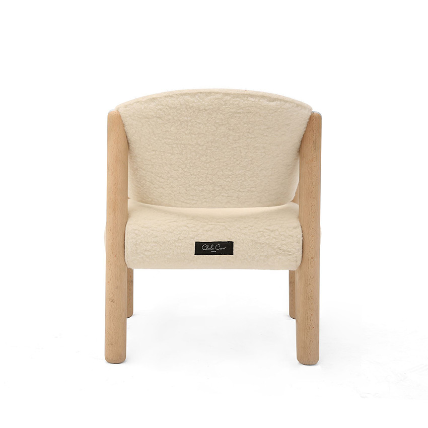Chaise enfant SABA en bois de hêtre brut - Fur Milk  