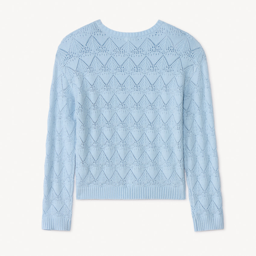 Pull oversize en tricot ajouré fantaisie pour fille 