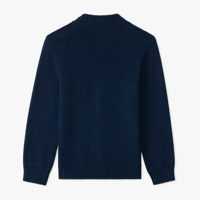 Gilet en tricot uni zippé pour garçon 