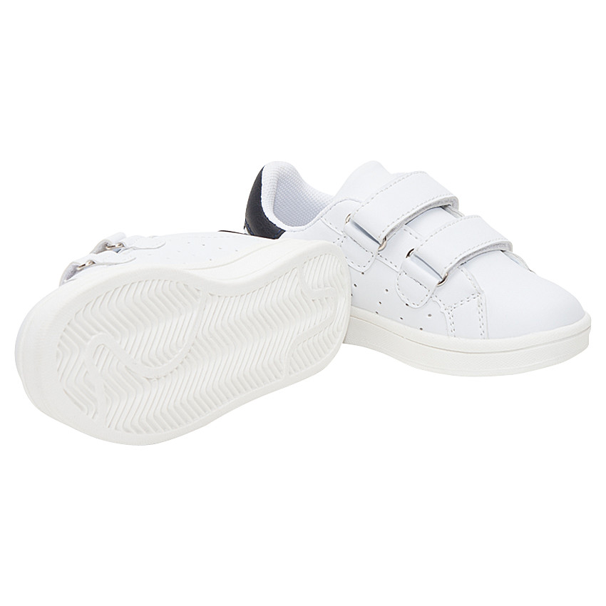 Baskets basses unies à scratchs 