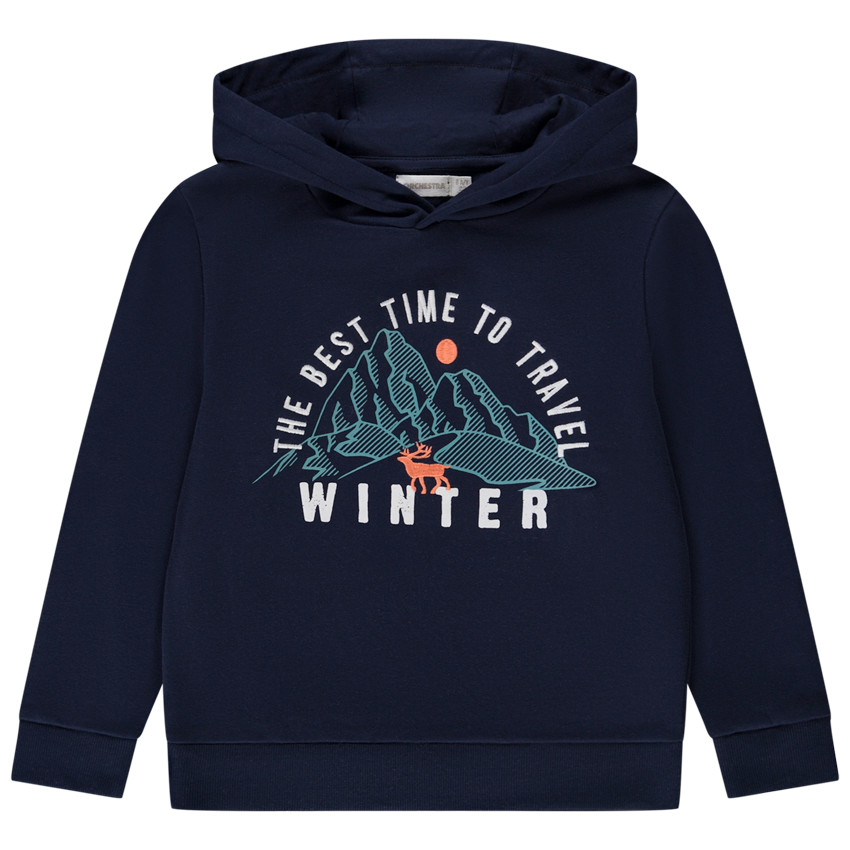Sweat a capuche molletonne print fantaisie pour garcon Orchestra