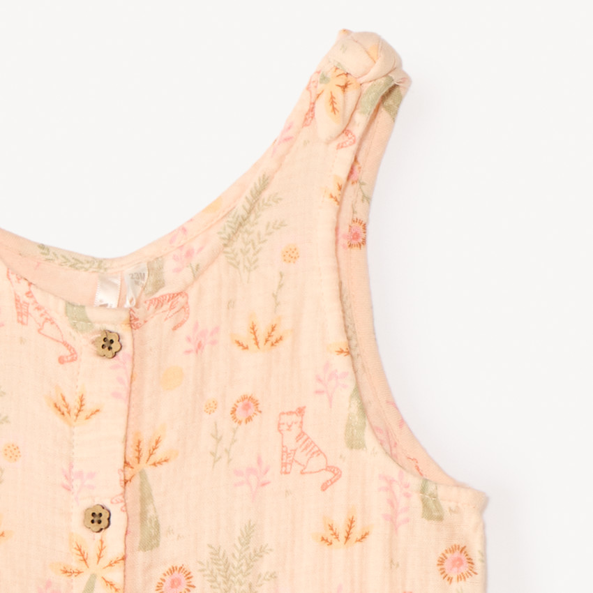 Combinaison courte imprimé fantaisie pour bébé fille  