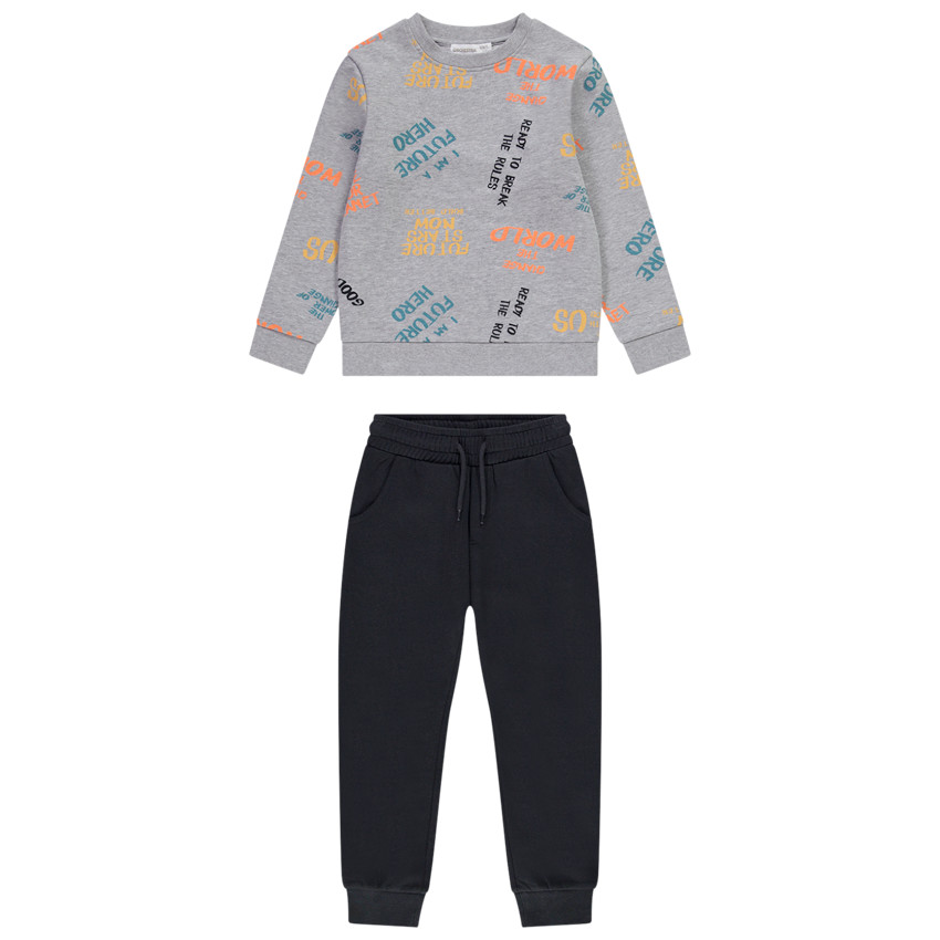 Ensemble de jogging en molleton avec imprimé pour garçon 