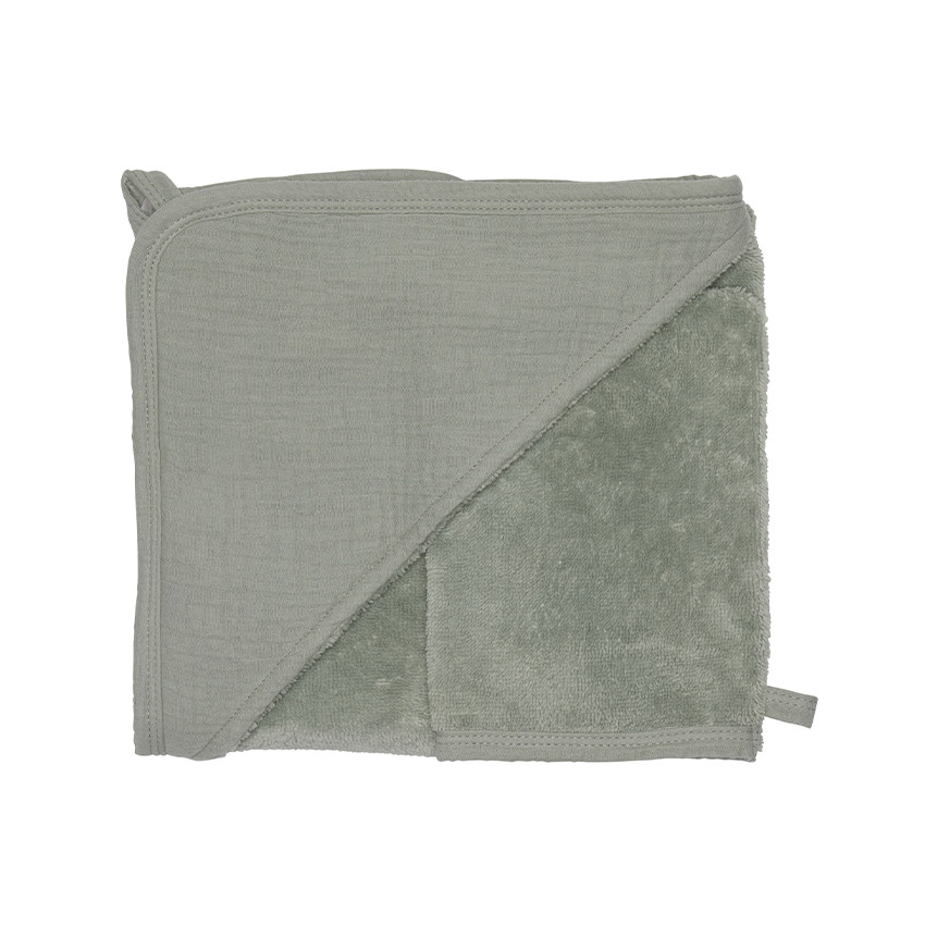 Set cape de bain + gant de toilette - Vert de gris
