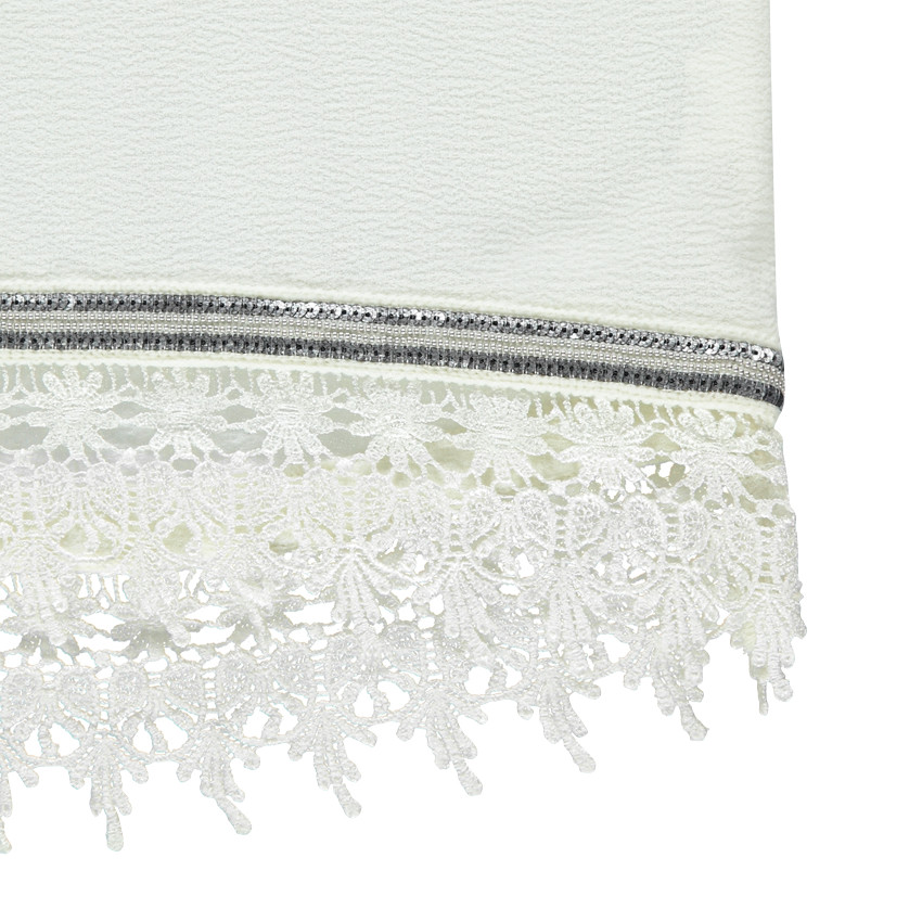 Junior - Top à épaules dénudées avec print argenté 