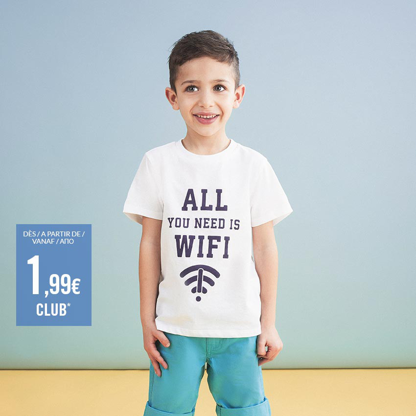 T-shirt manches courtes en coton bio avec message printé 