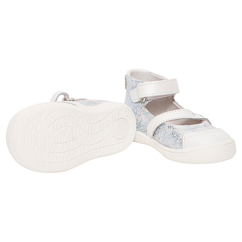 Babies argentées en cuir avec étoiles fantaisie 