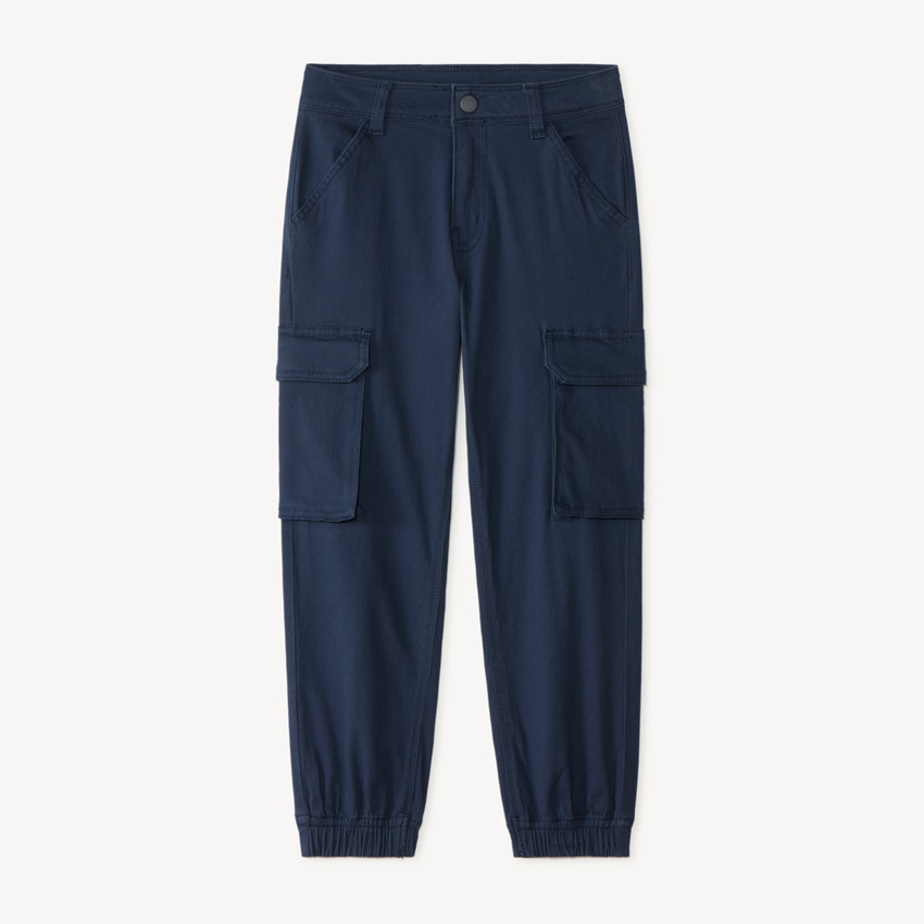 Pantalon cargo uni à poches soufflet pour garçon 