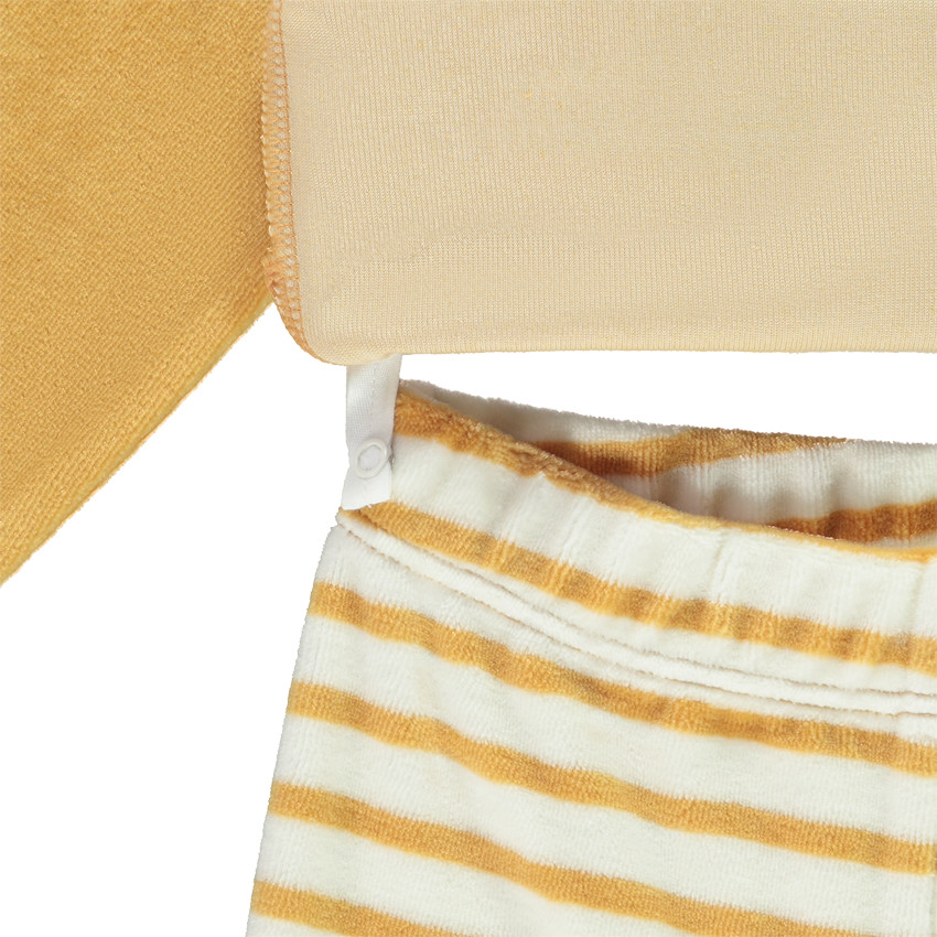 Pyjama 2 pièces en velours lion ludique pour bébé garçon avec finitions différentes selon l'âge 
