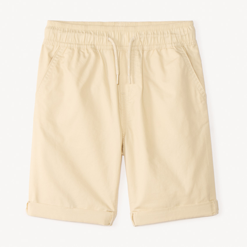 Bermuda uni en popeline pour garçon