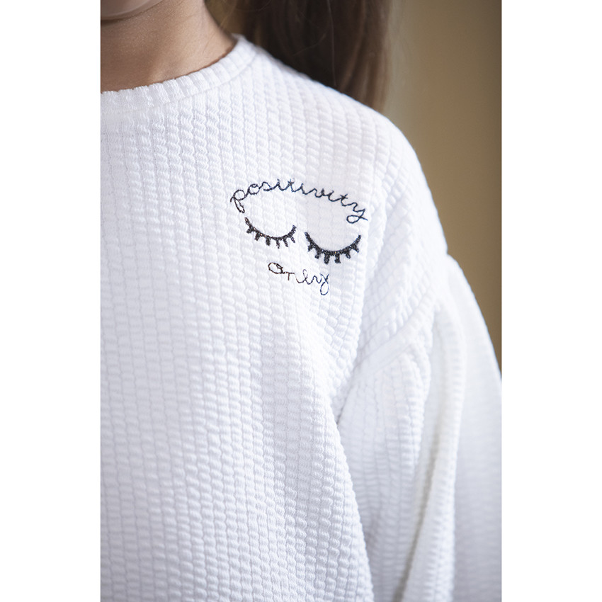 Sweat en molleton maille fantaisie pour fille 