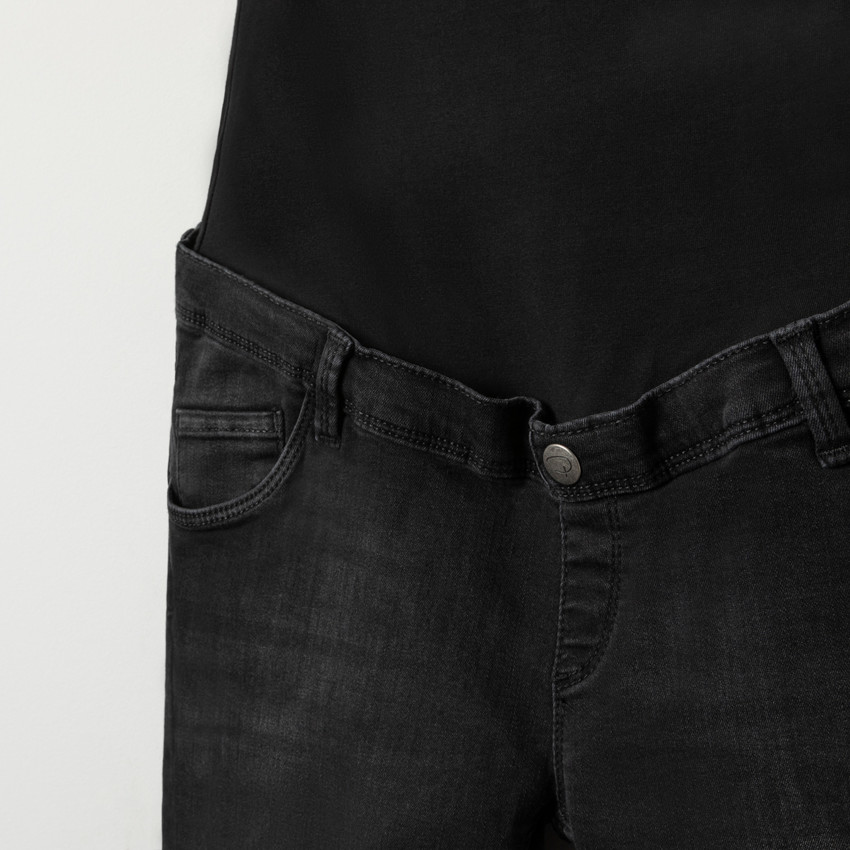 Jean de grossesse effet used à bandeau haut  