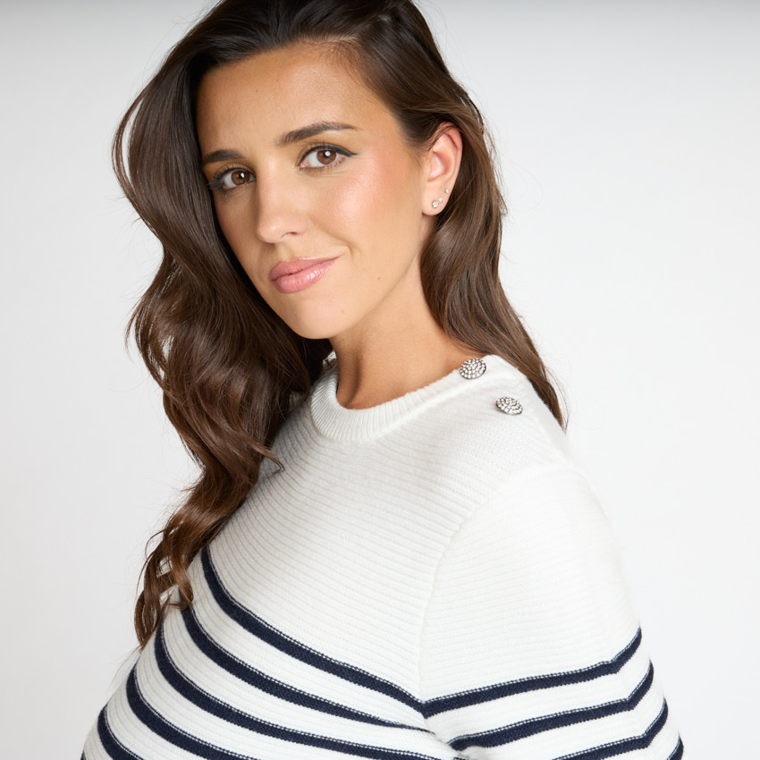 Robe esprit marinière en tricot fantaisie pour femme 