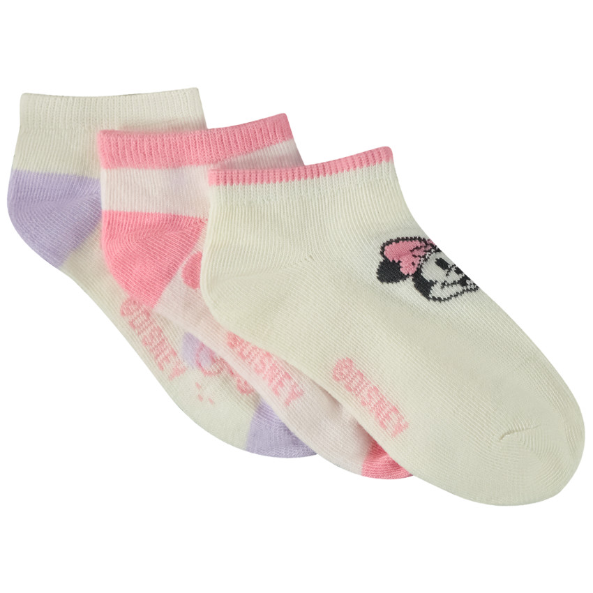 Lot de 3 paires de chaussettes courtes Minnie Disney pour fille