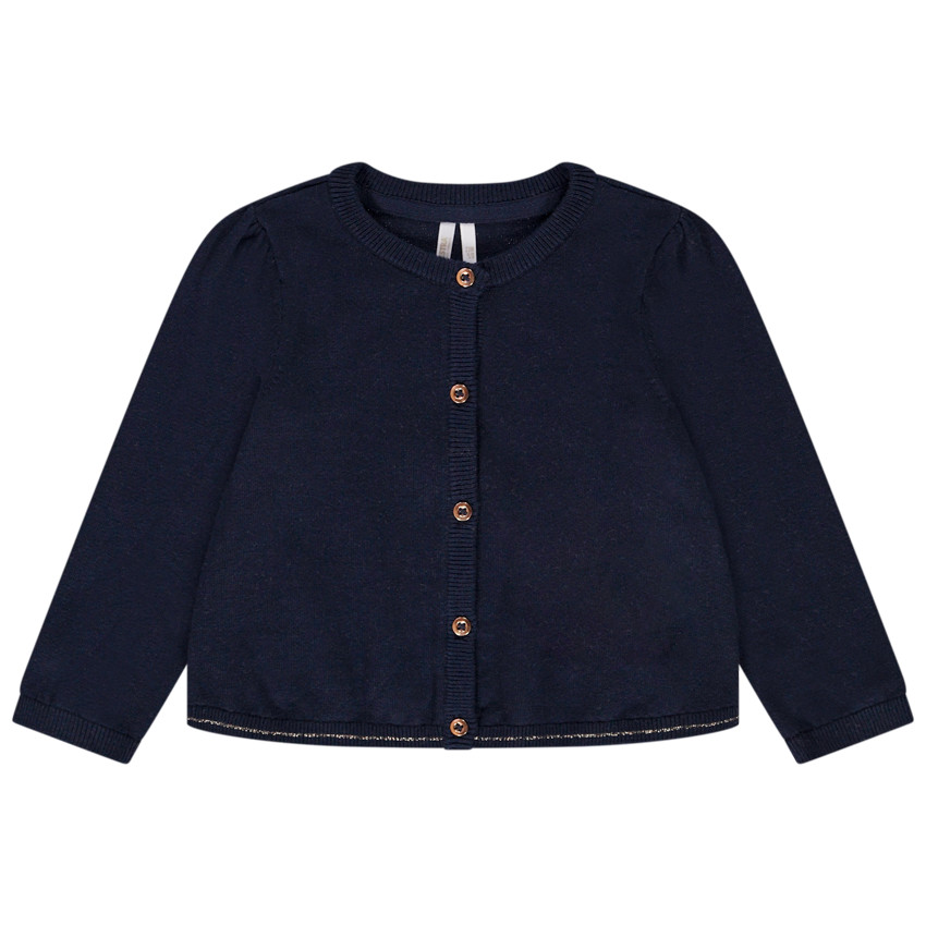 Gilet en tricot uni pour bébé fille 