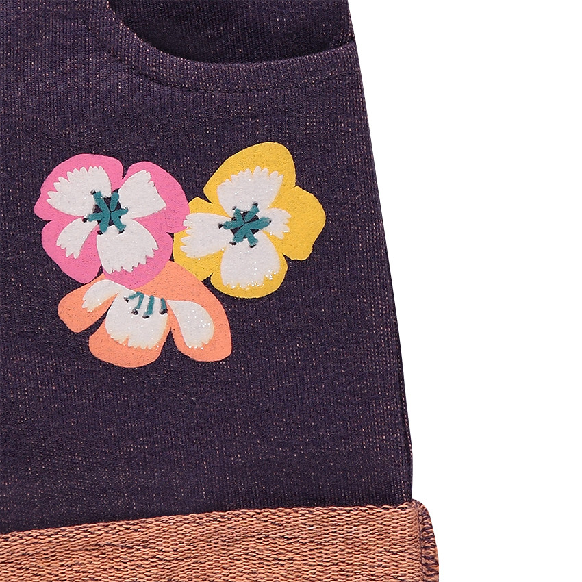 Ensemble avec tee-shirt court et short en molleton effet jeans 