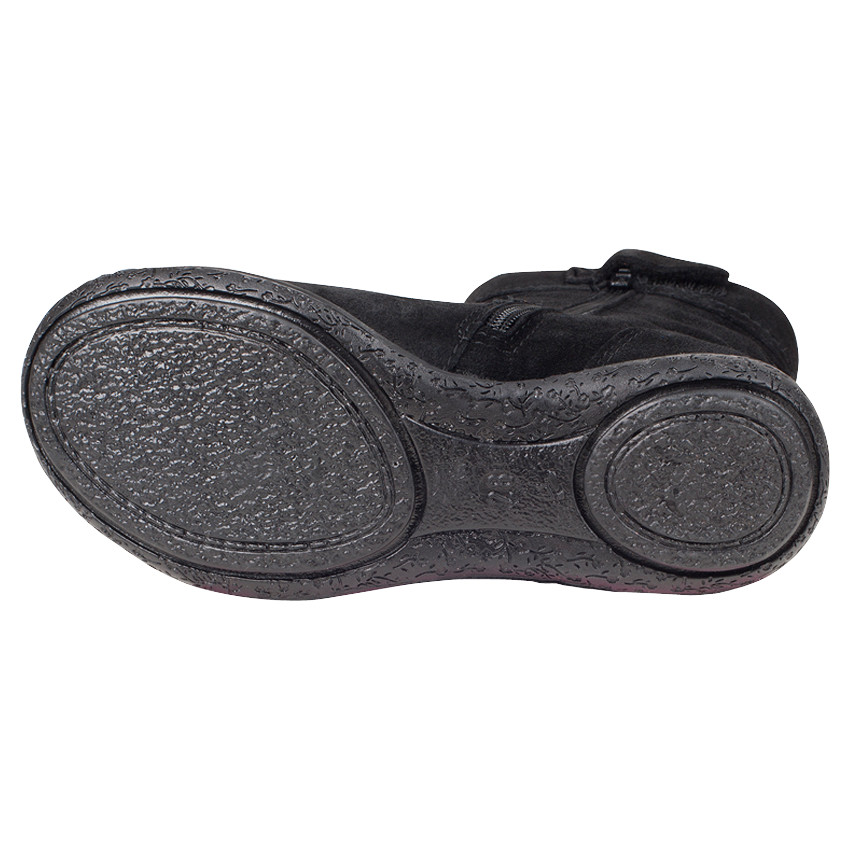 Bottines en cuir suédé avec tige fluide et lien fantaisie du 28 au 35 