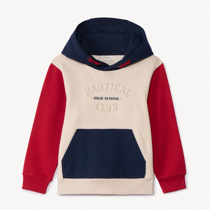 Sweat molleton à capuche effet colorblock pour garçon