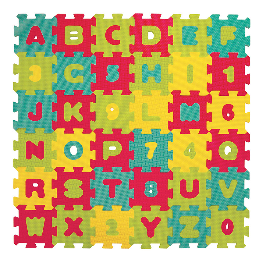 Tapis Puzzle, Tapis de jeux, 86 Pièces, avec des lettres et des chiffres,  31,5 x 31,5 x 1 cm par pièce acheter en ligne à bas prix