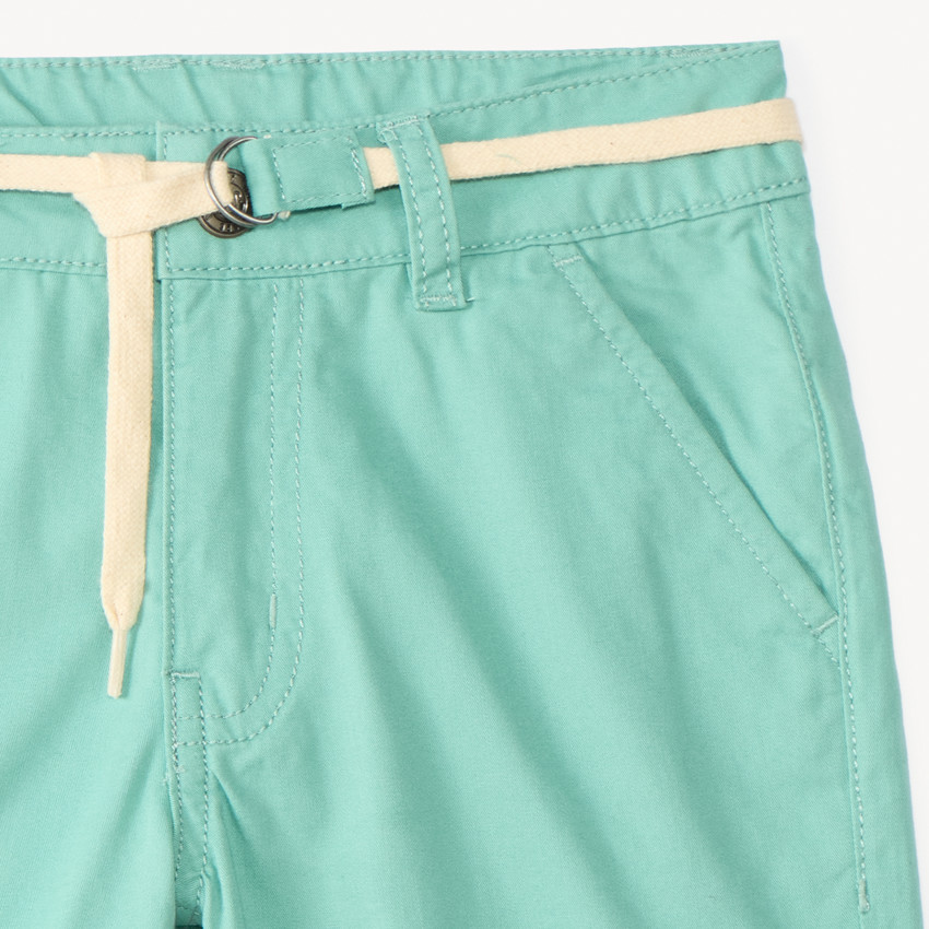 Bermuda uni en toile avec ceinture lacet pour garçon 