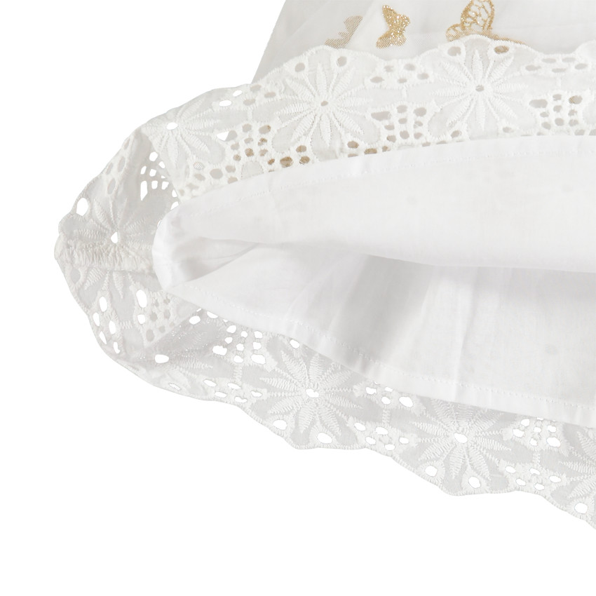 Robe de cérémonie à papillons dorés pailletés et bloomer 