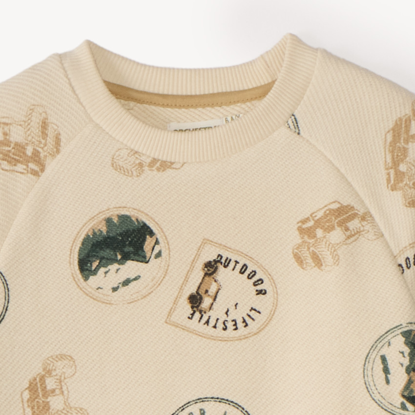 Ensemble de jogging garçon sweat demi oversize motifs tampons 