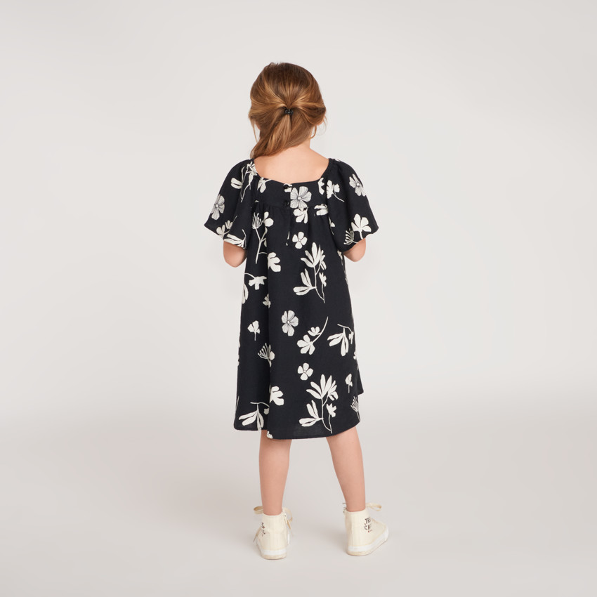 Robe manches courtes imprimée fleurie pour fille 