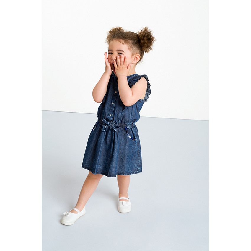 Robe en chambray à volants 