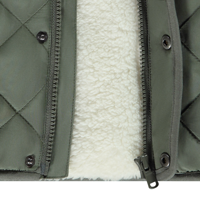 Veste à capuche effet matelassé doublure sherpa mixte 