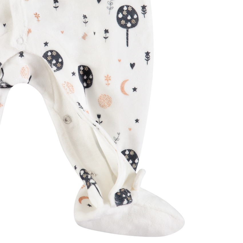 Dors-bien en velours à imprimé fantaisie et motif souris sur les pieds 