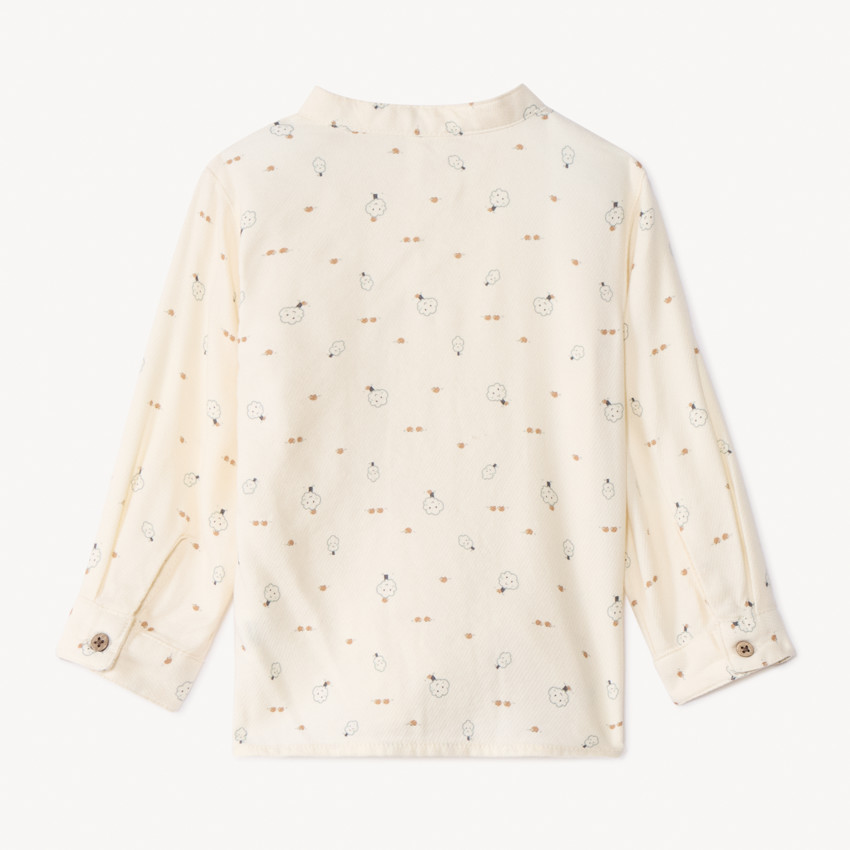 Ensemble long salopette + chemise imprimée pour bébé garçon 