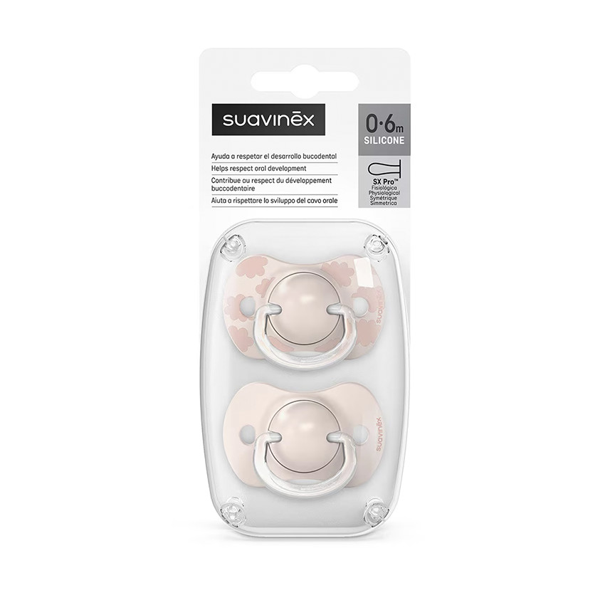 Lot de 2 sucettes silicone SX Pro 0-6M Dreams pink 