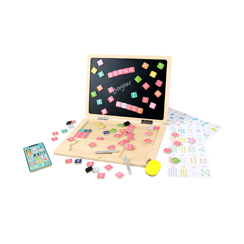 Ordinateur ardoise magnétique en bois 