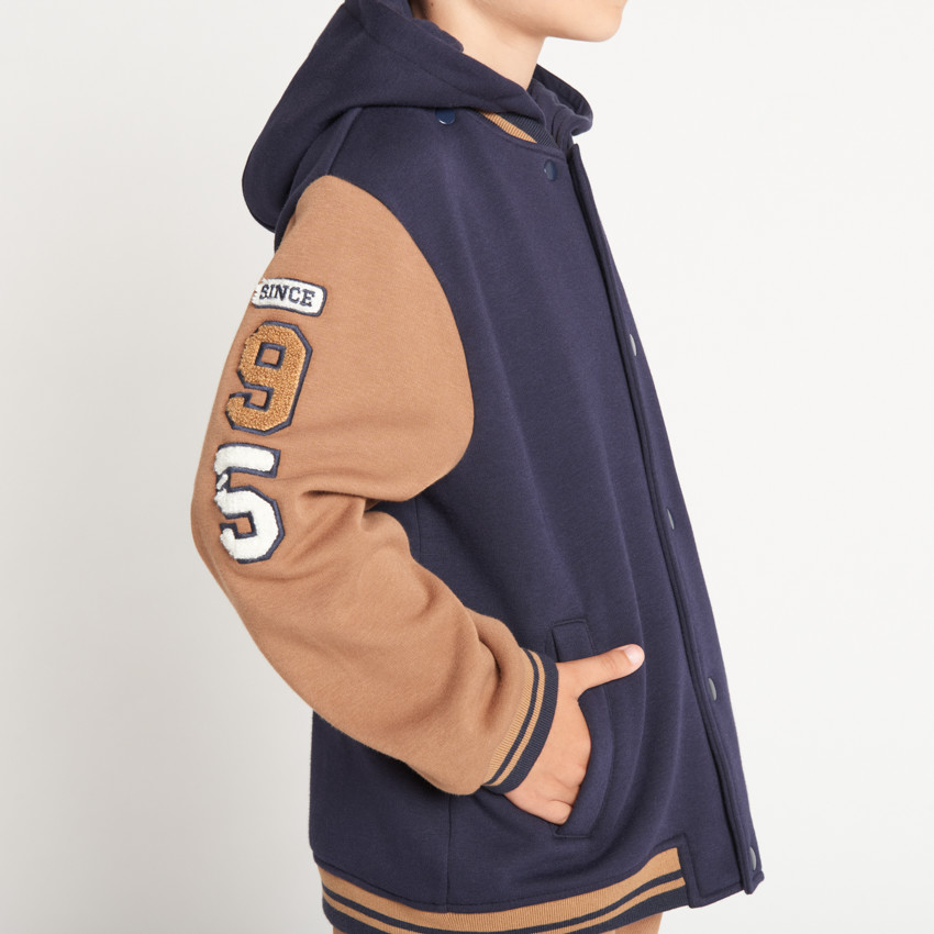 Veste à capuche et col teddy contrecollé pour garçon  