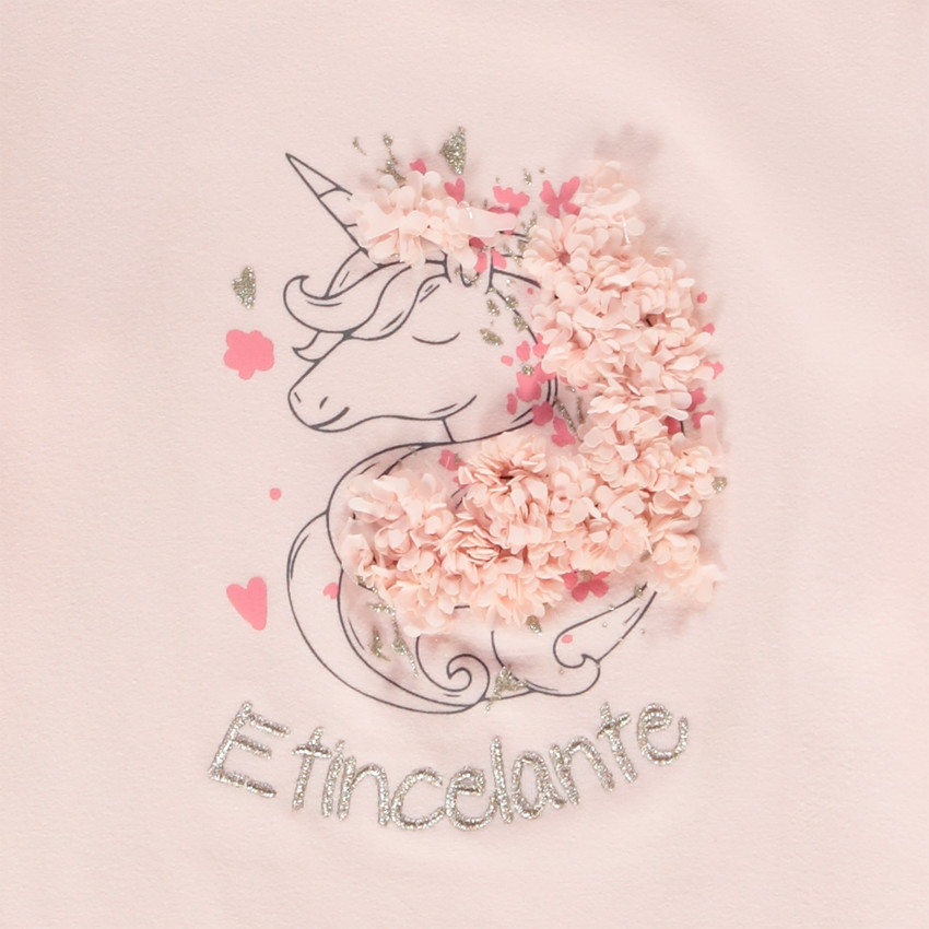 Sous-pull avec motif fantaisie en pétales 3D pour fille 