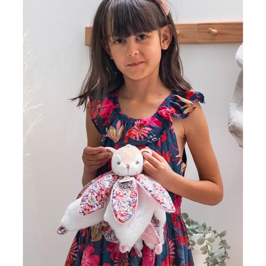 Doudou Faon plat avec pétales Boh'aime 27cm 