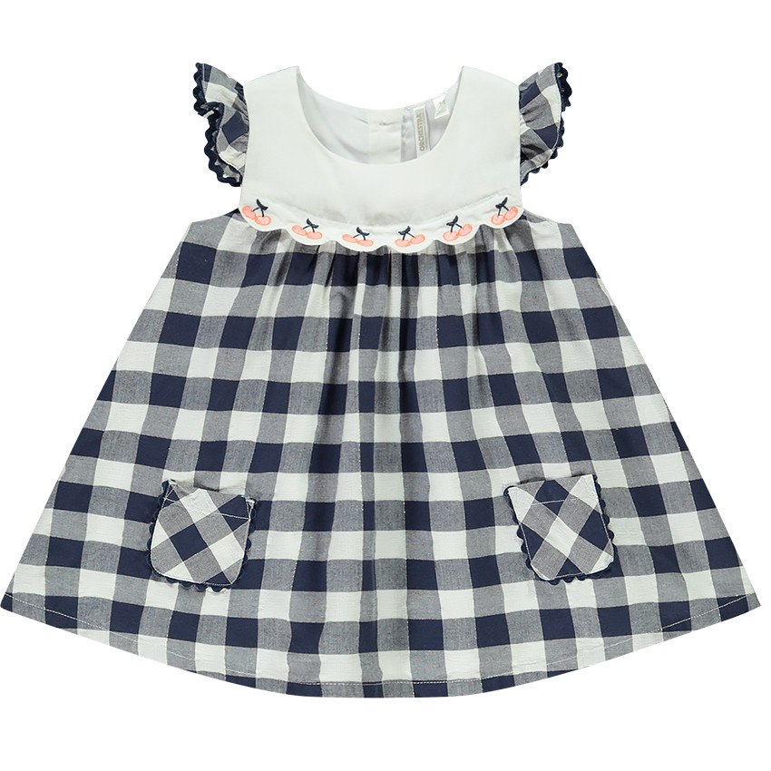 Robe manches volantées et imprimé carreaux de Vichy pour bébé fille 